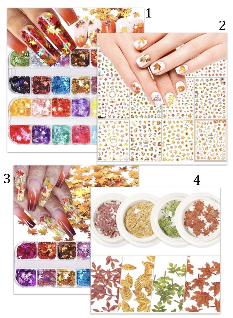 fall leaf nail decals