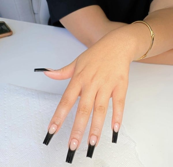 long black French Manicure