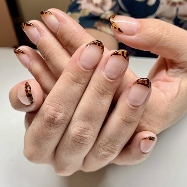 fall nail art designs tortie tip nails