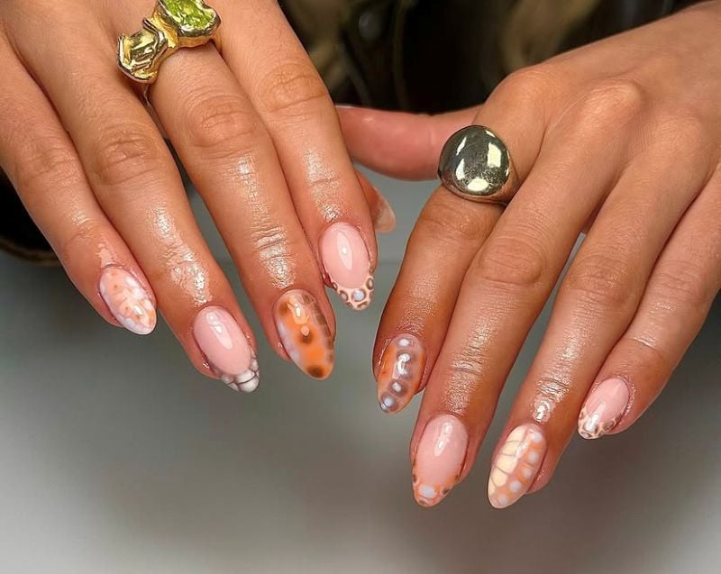 fall blooming gel nails