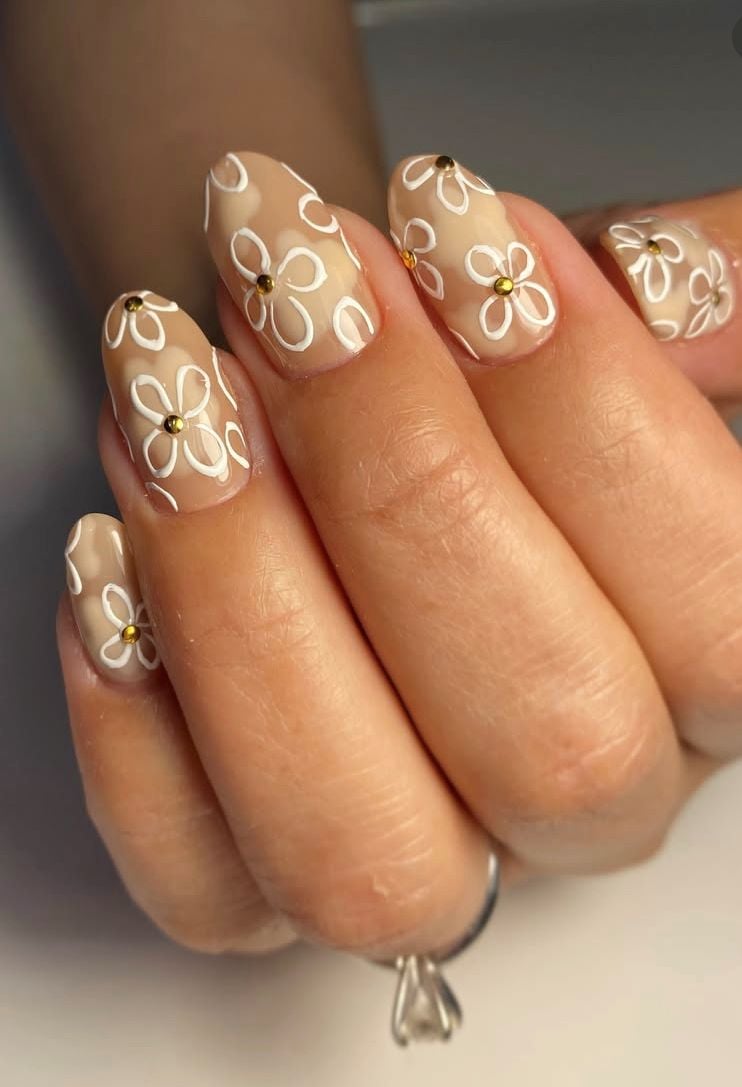 cute fall nail art designs daisy gel