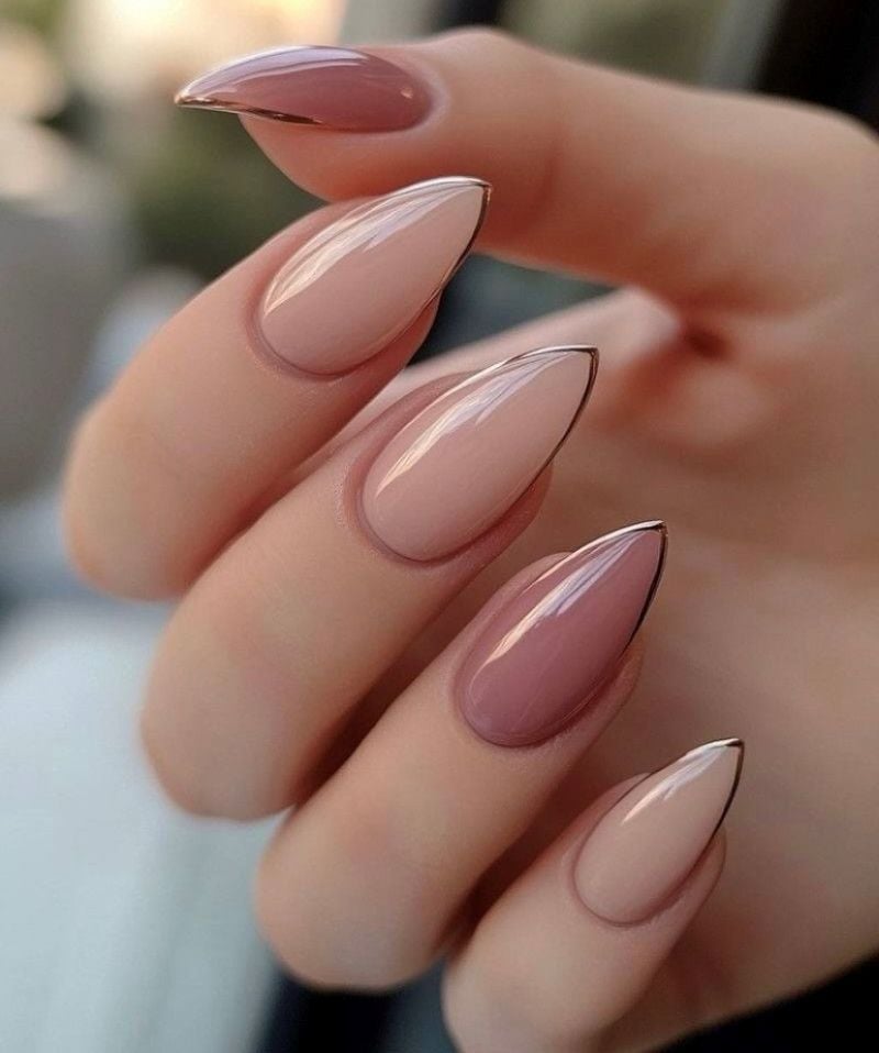 elegant almond fail nails