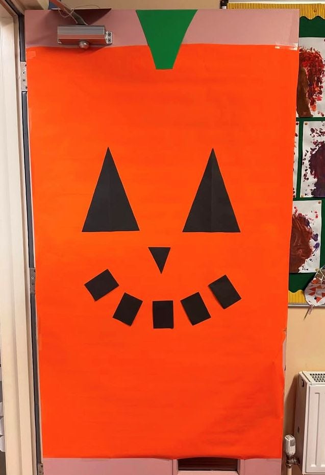 pumpkin classroom door decor
