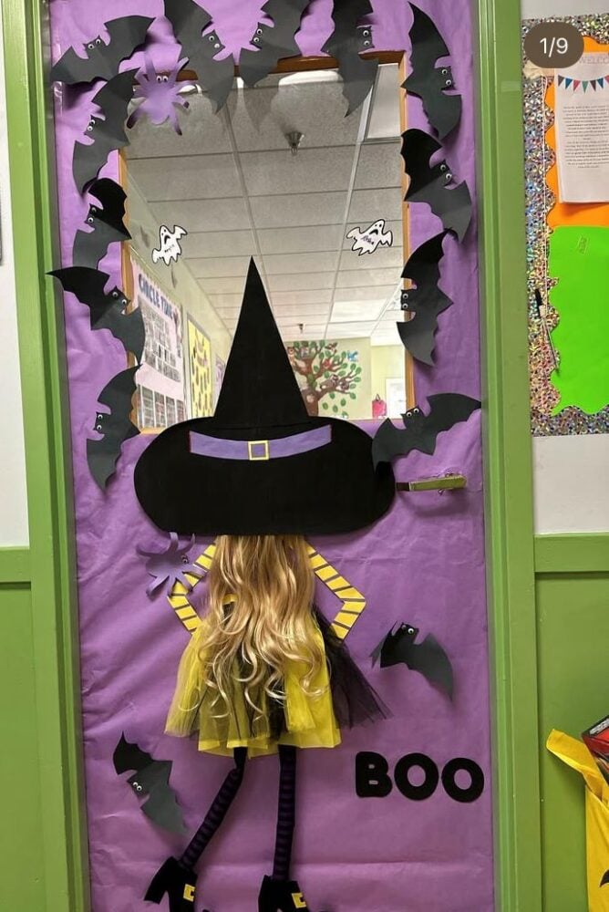 witch classroom door decor