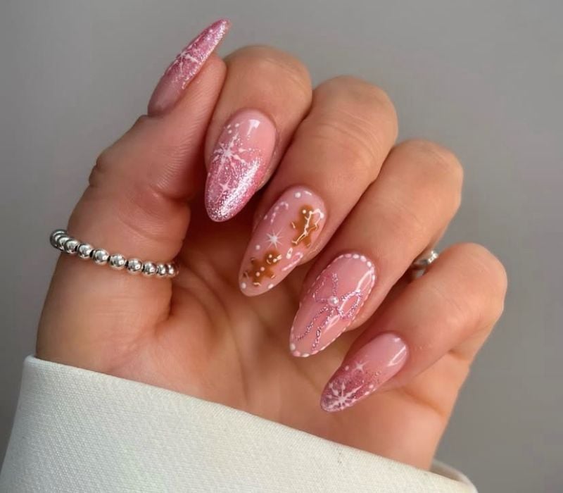 gingerbread man nail design