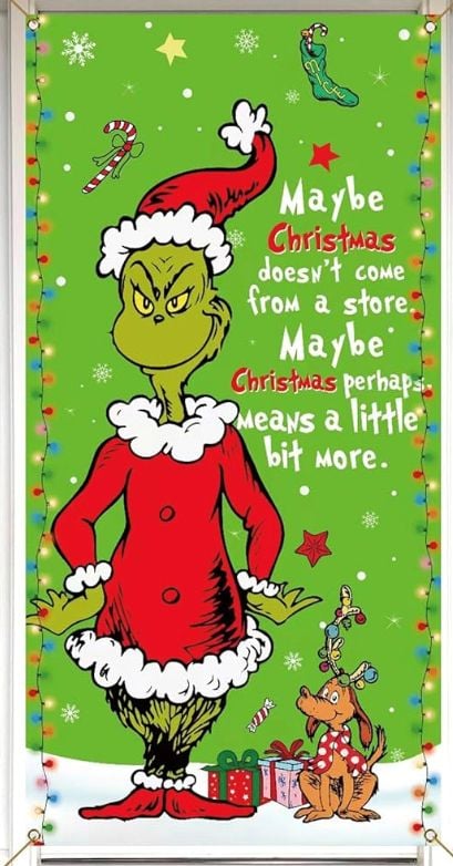 Grinch classroom door cover