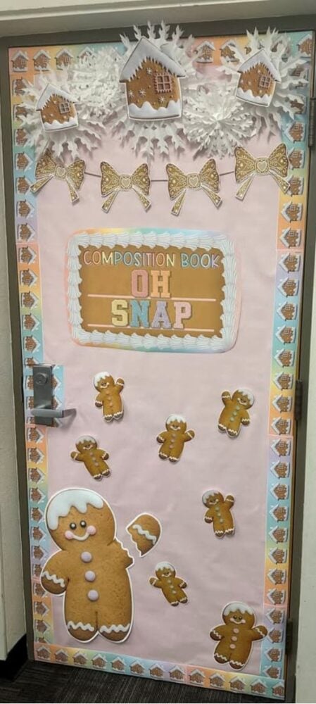 composition notebook theme holiday classroom door idea
