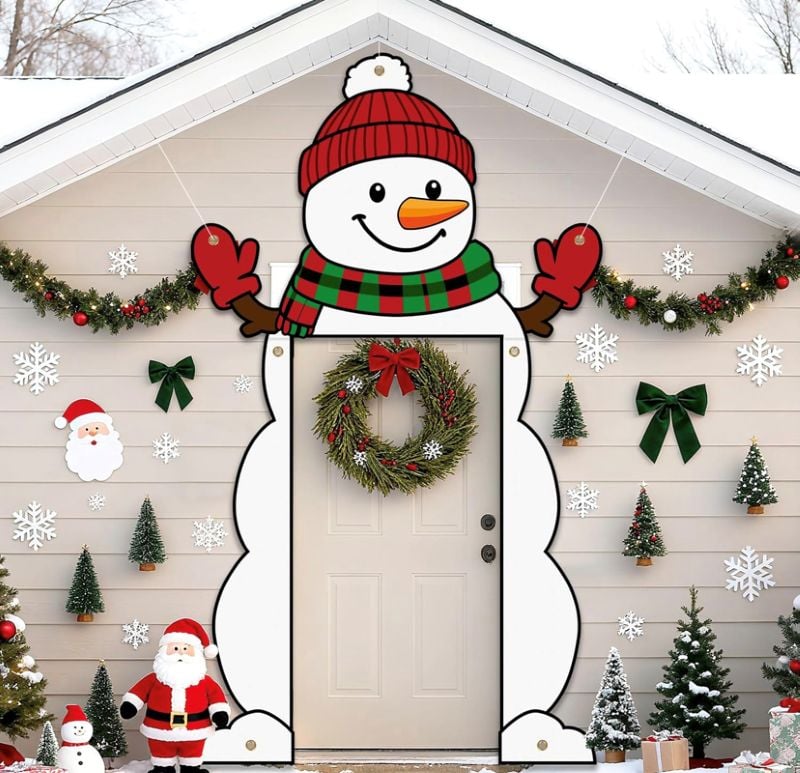 giant snowman door banner