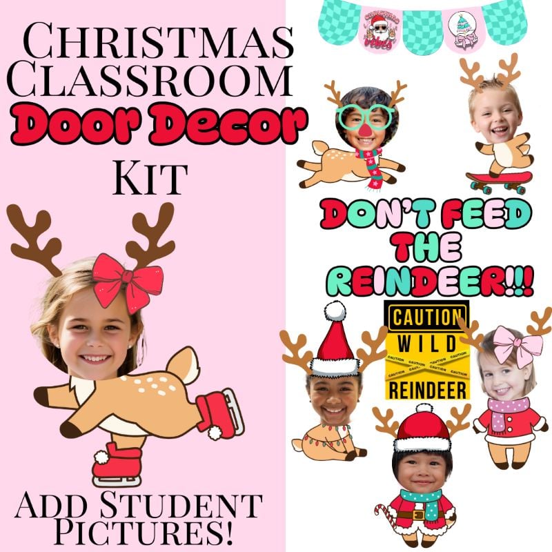 Reindeer Classroom Door Decor Kit