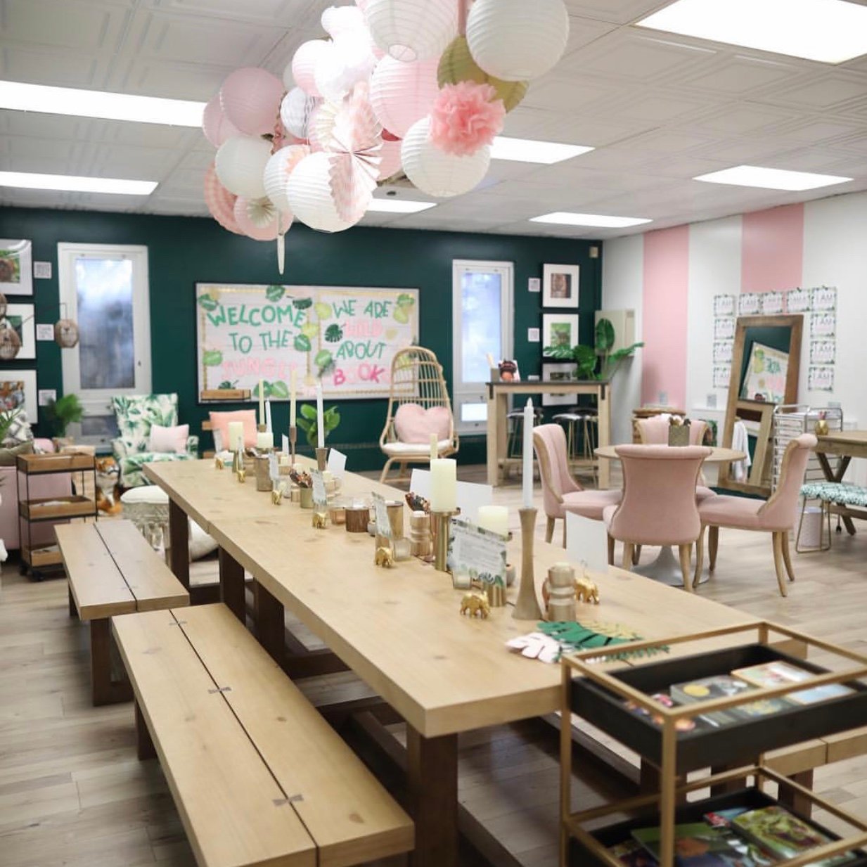 classroom setup idea with picnic table