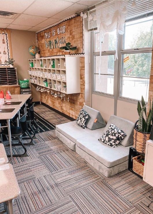 classroom setup ideas with comfortable seating