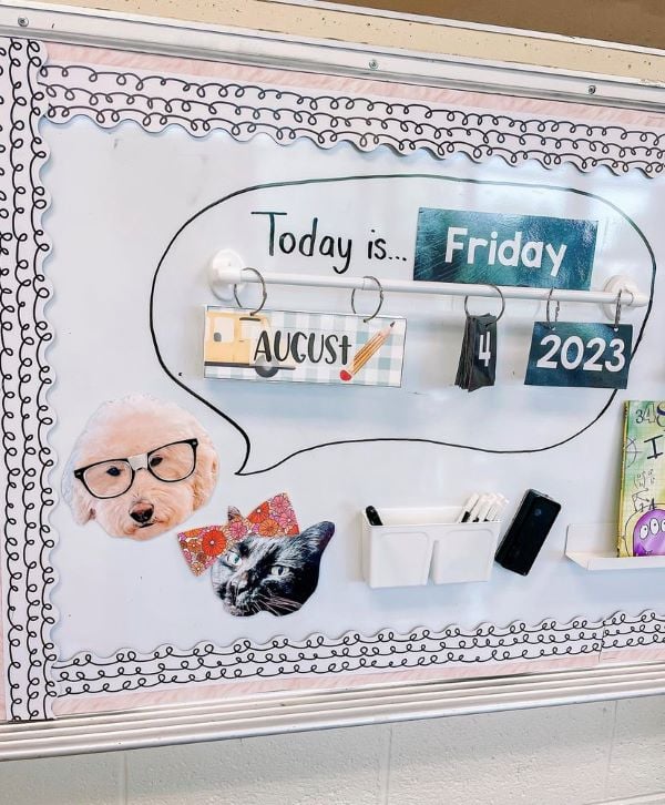 flip calendar classroom setup idea