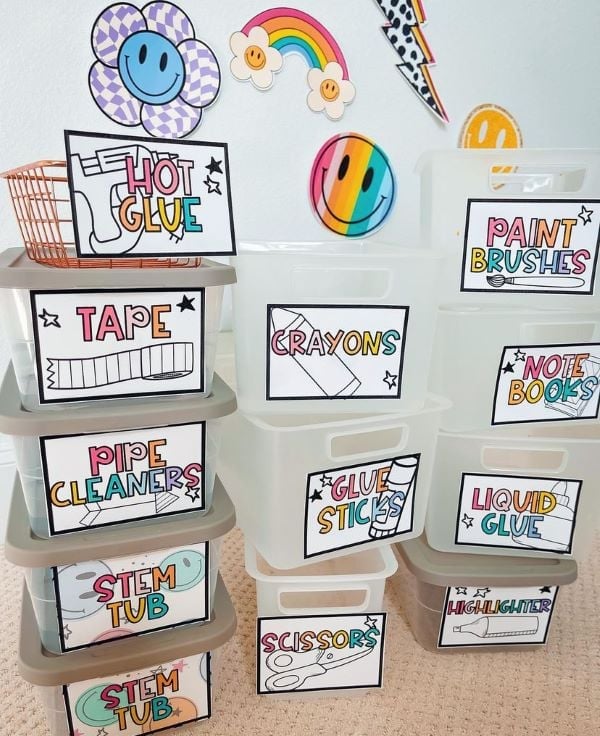 pretty labels for clear plastic containers