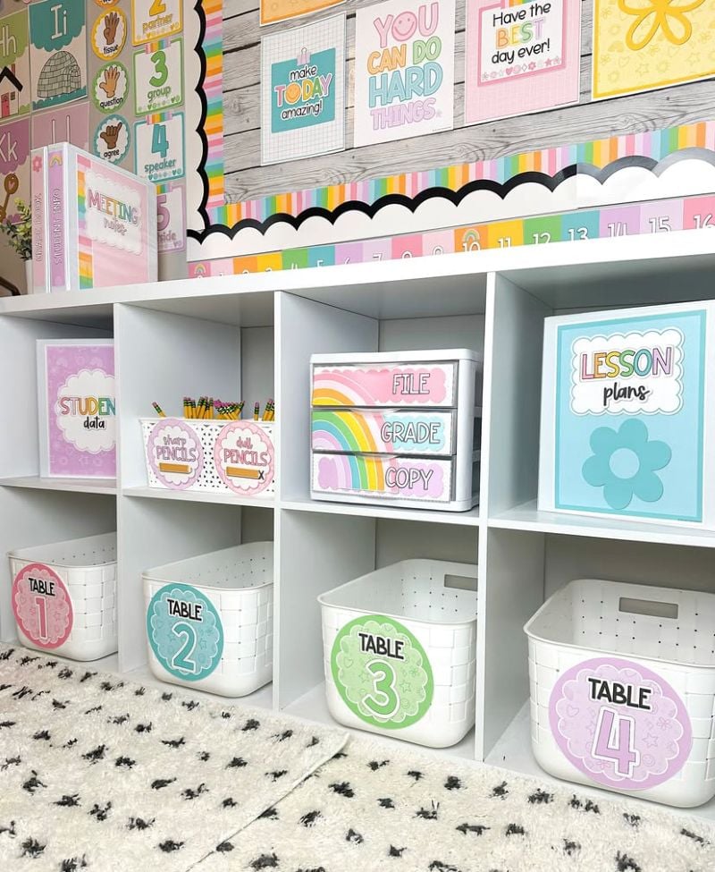 pretty classroom organization ideas
