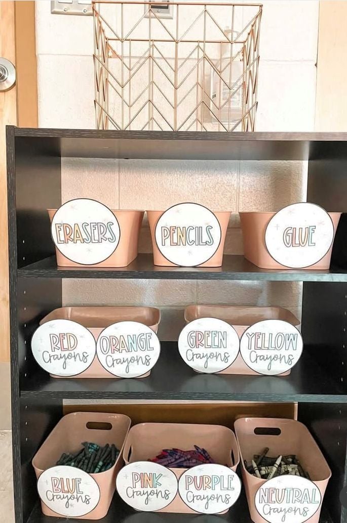 classroom organization bins
