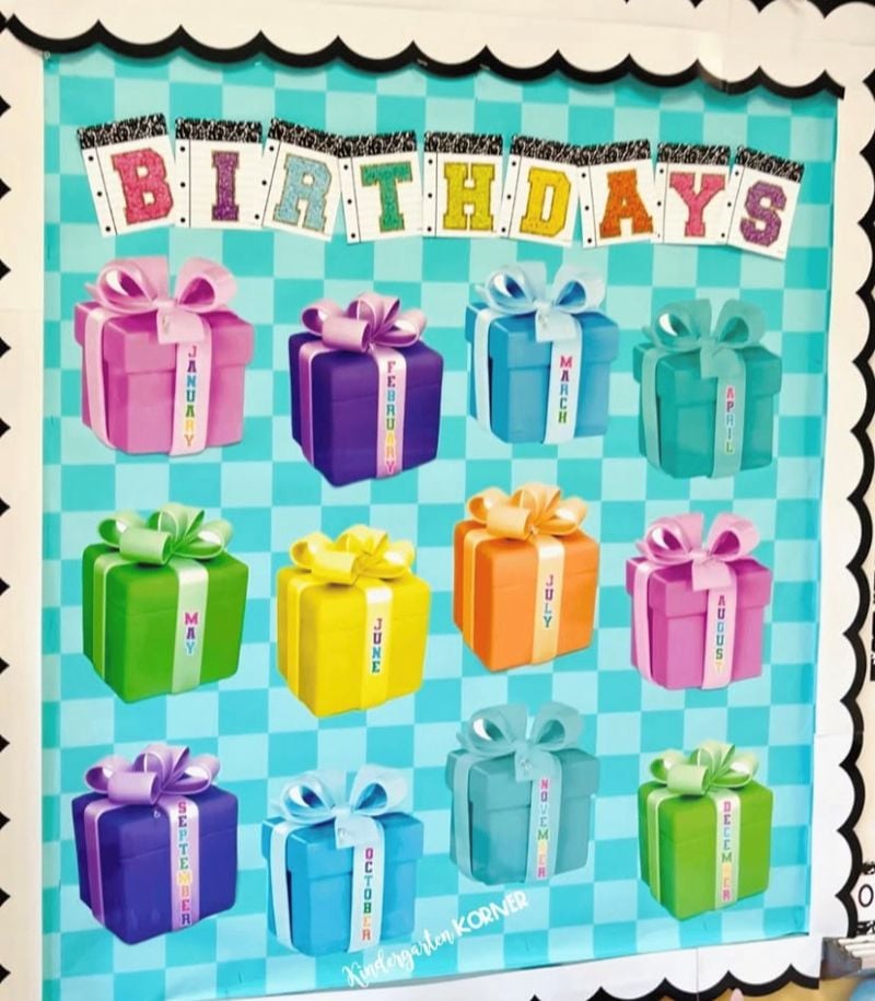 classroom birhtday display
