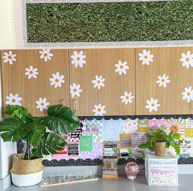 classroom decor with plants
