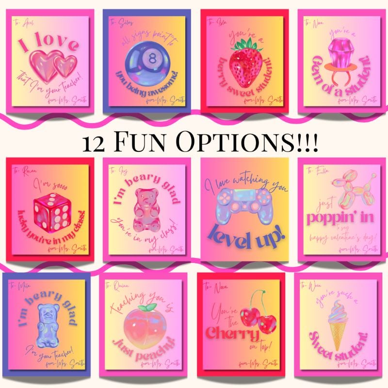 Cute Valentine Cards from Teachers to Students