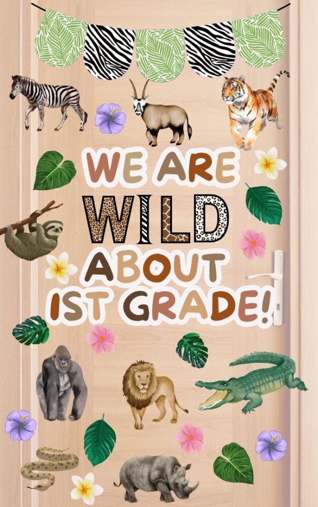 jungle theme classroom door decor kit