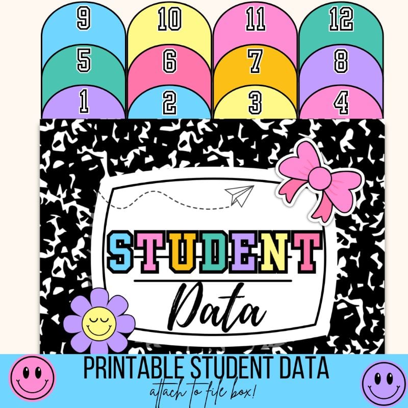 student data file box labels