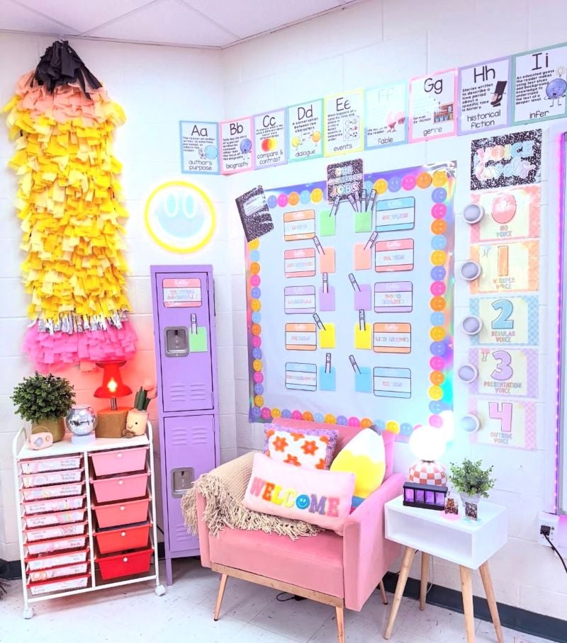 bright classroom decor