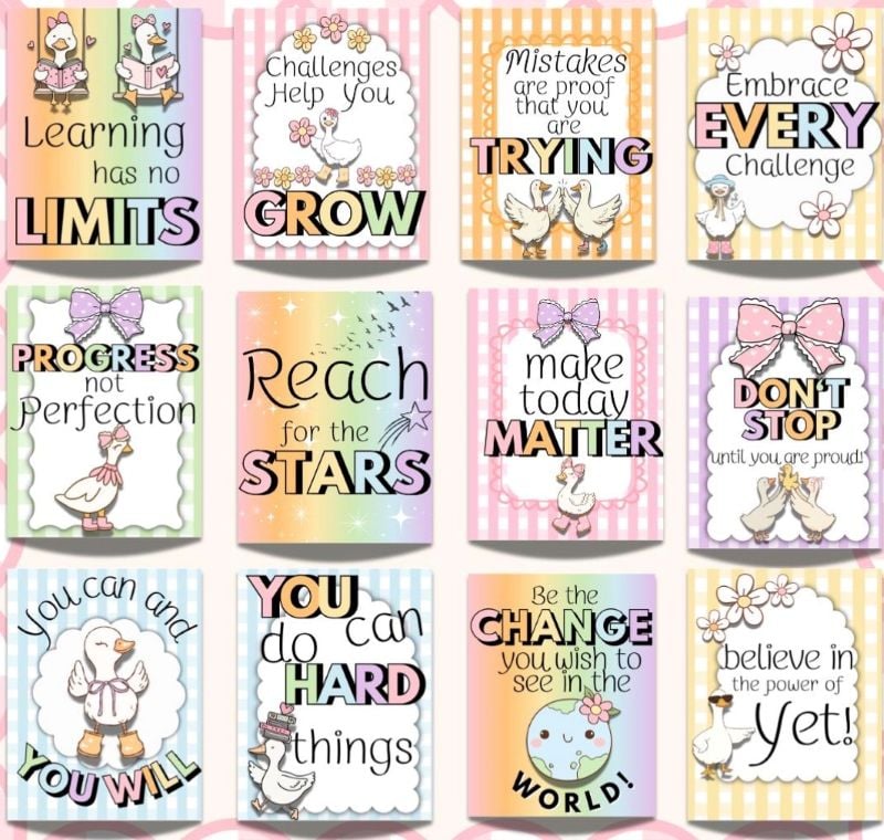 cute growth mindset posters