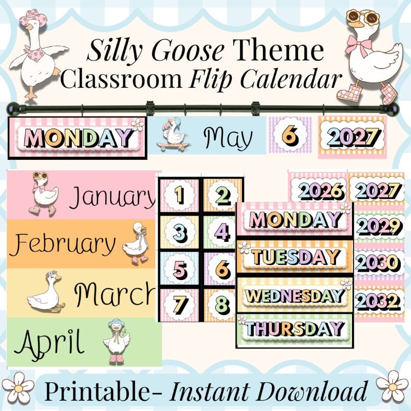 Printable Classroom Flip Calendar