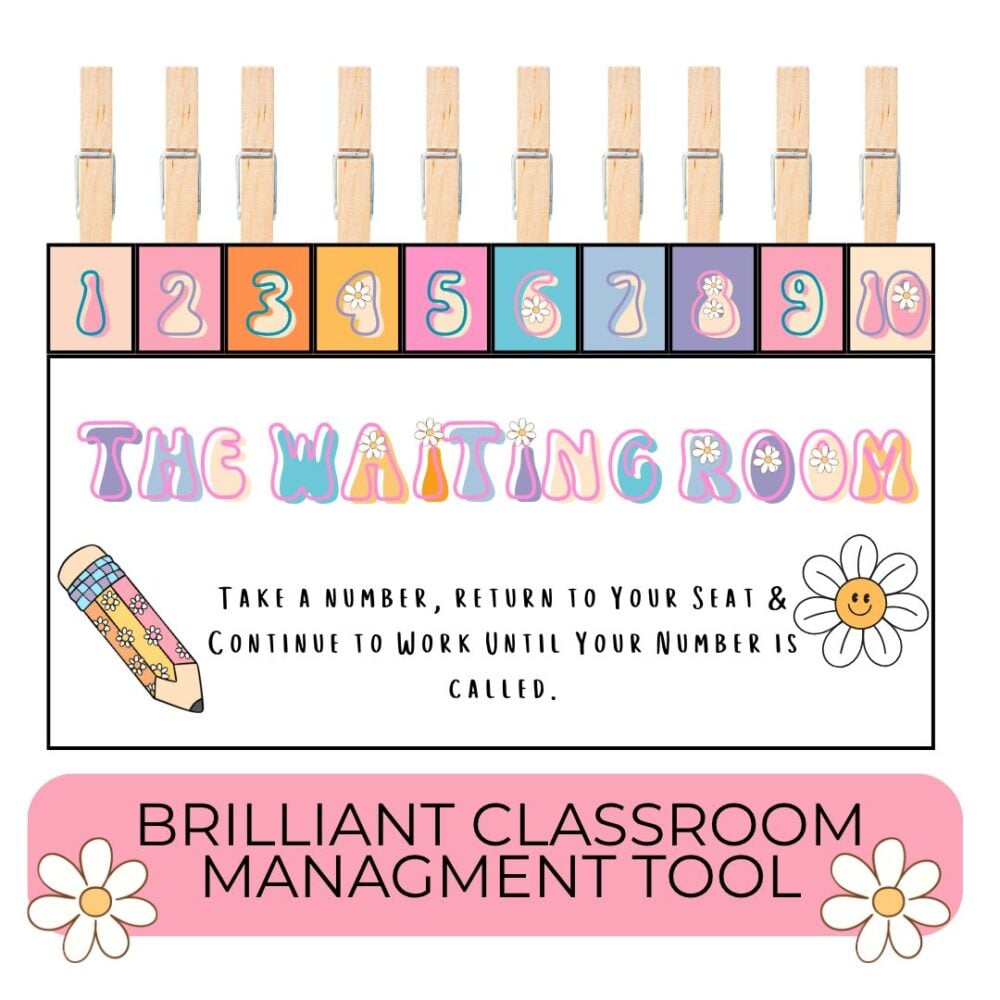 waiting room printable classroom management tool cute