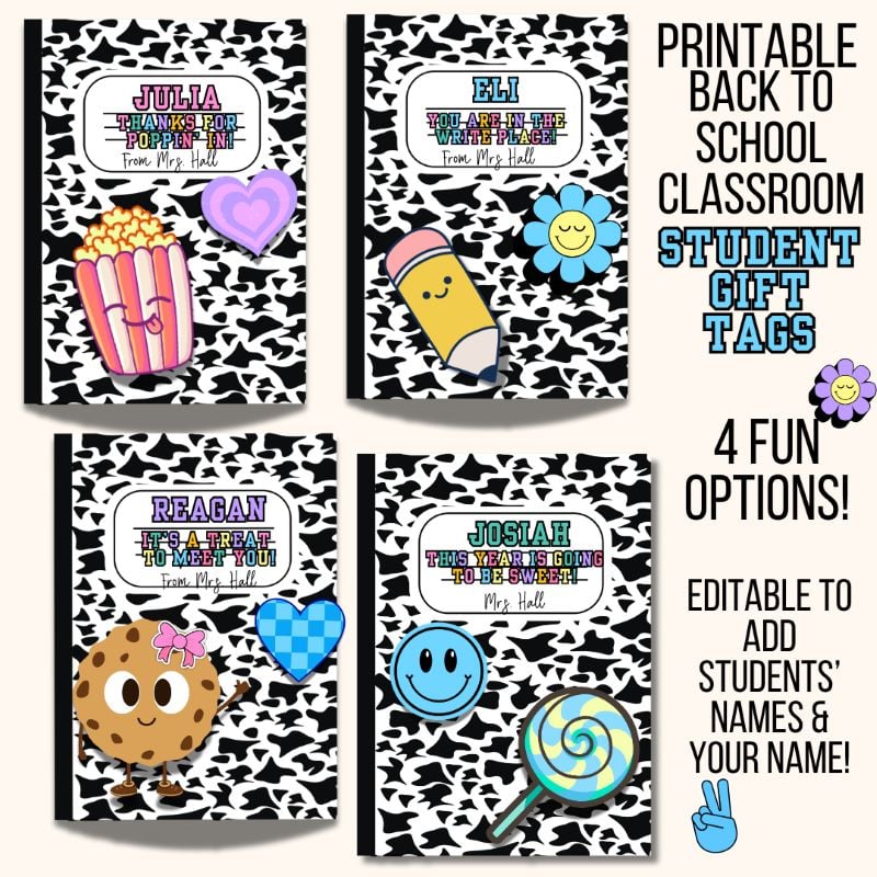 student gift tags for back to school