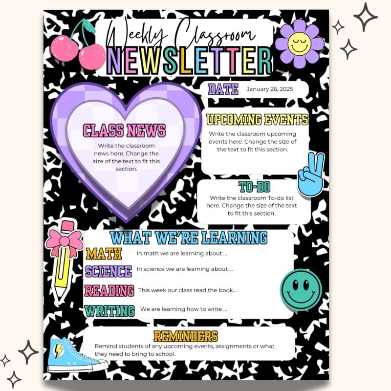 classroom newsletter template