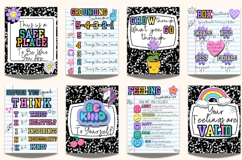 printable calming corner posters