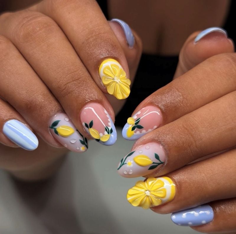 3D lemon nails