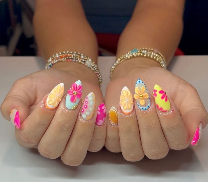 3D tropical nails
