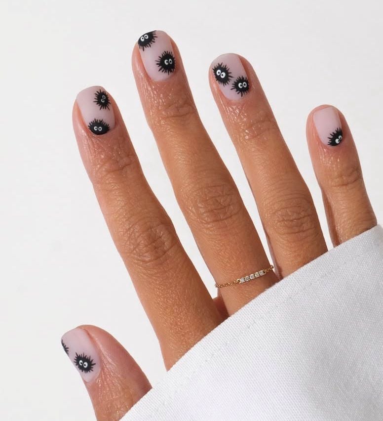 easy Halloween nail art monster