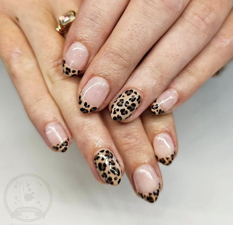 leopard print nails short