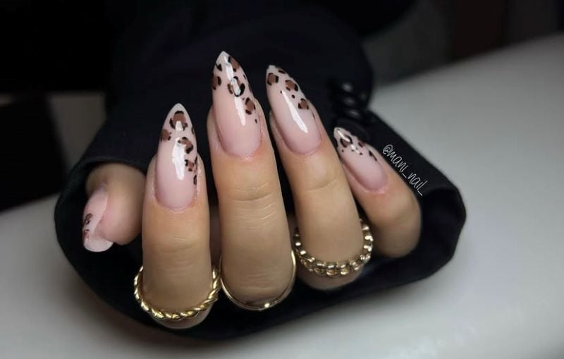 stiletto leopard print nails