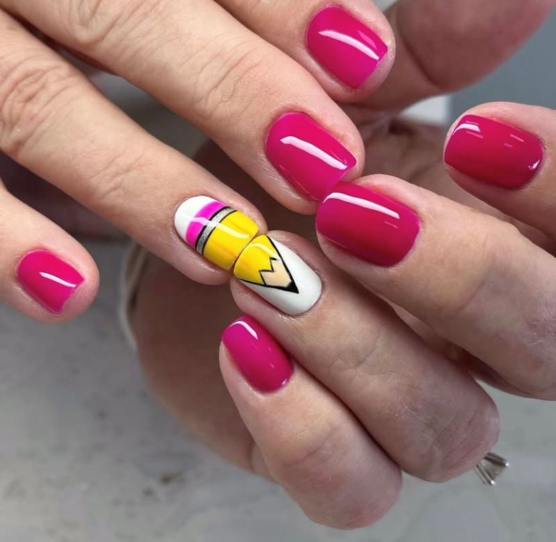 pencil nail art