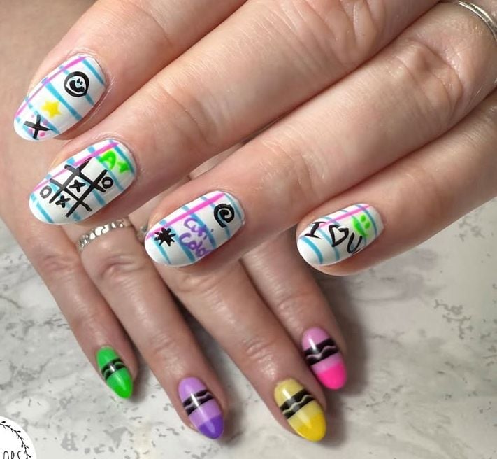 fun back to school nail art