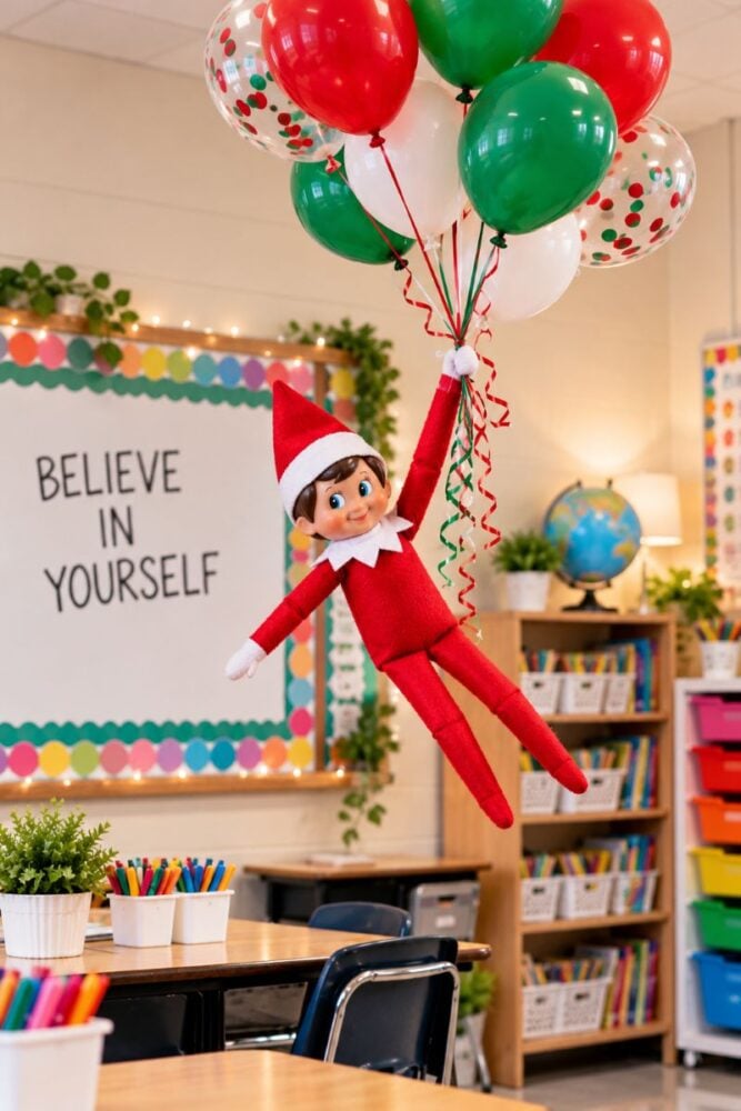 Floating Elf in a Classroom