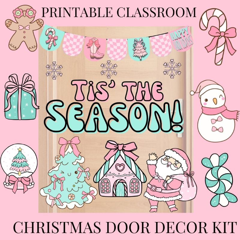 Cute Christmas Classroom Door Kit