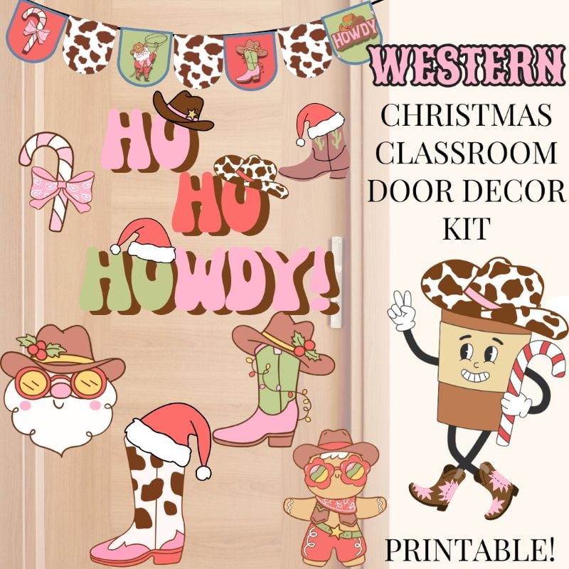 Cowgirl Classroom Door Decor Christmas