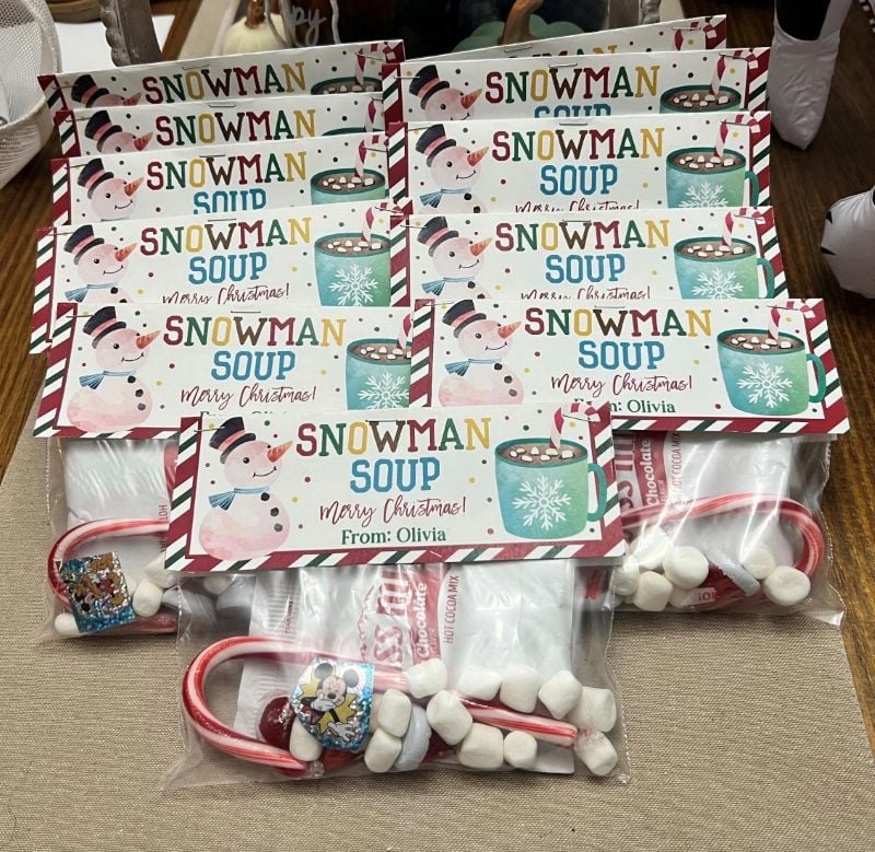 snowman soup classroom gift idea