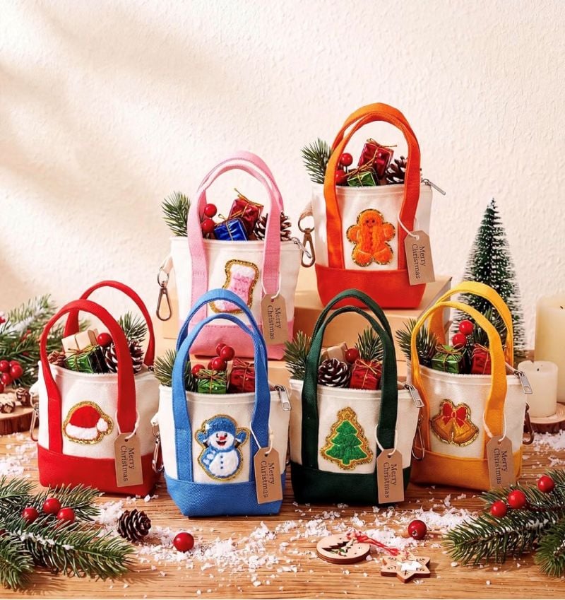 mini Christmas tote bag