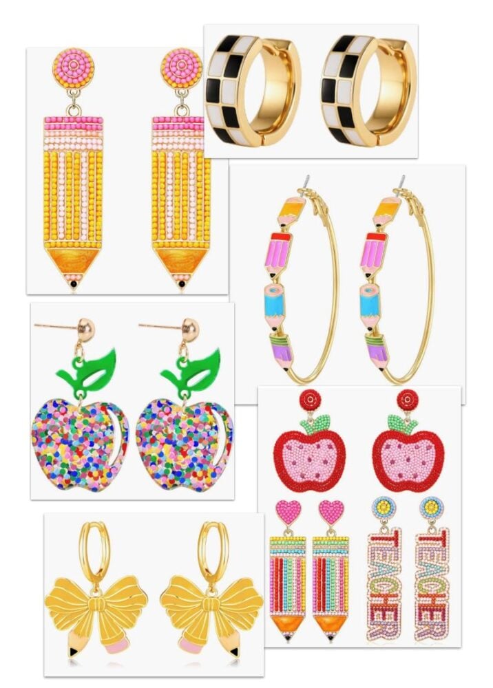 cute teacher earrings